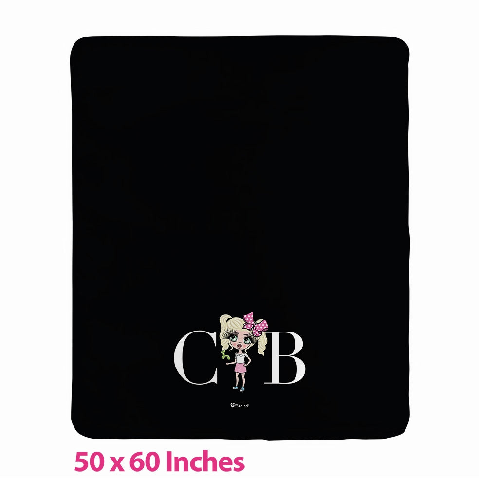 Girls Lux Collection Black Fleece Blanket - Image 1