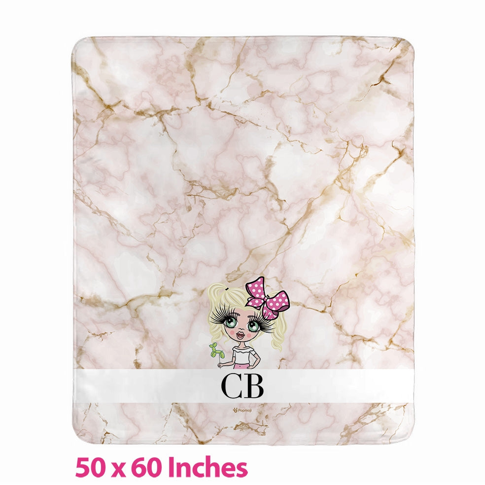 Girls Lux Collection Pink Marble Fleece Blanket - Image 1