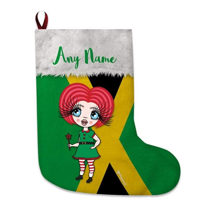 Girls Personalized Christmas Stocking - Jamaican Flag - Image 4