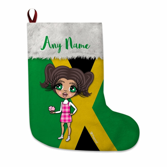 Girls Personalized Christmas Stocking - Jamaican Flag - Image 3