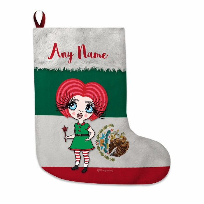 Girls Personalized Christmas Stocking - Mexican Flag - Image 2