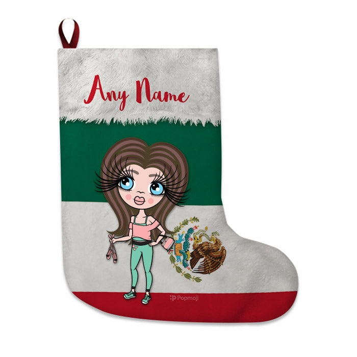 Girls Personalized Christmas Stocking - Mexican Flag - Image 4