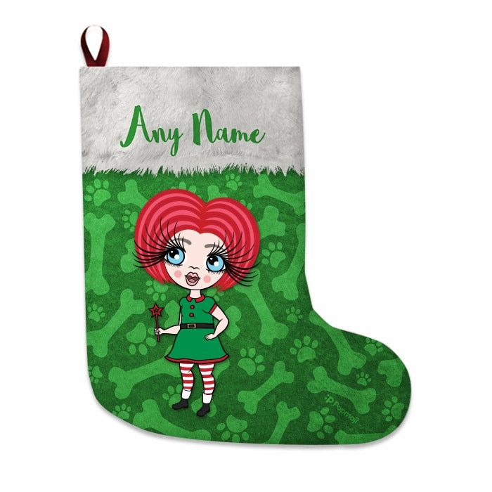 Girls Personalized Christmas Stocking - Bones Pattern - Image 4