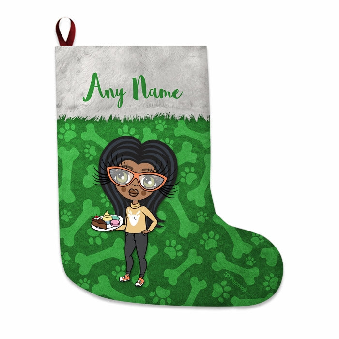 Girls Personalized Christmas Stocking - Bones Pattern - Image 2