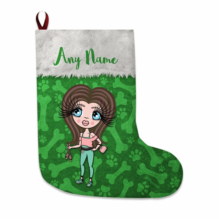 Girls Personalized Christmas Stocking - Bones Pattern - Image 3