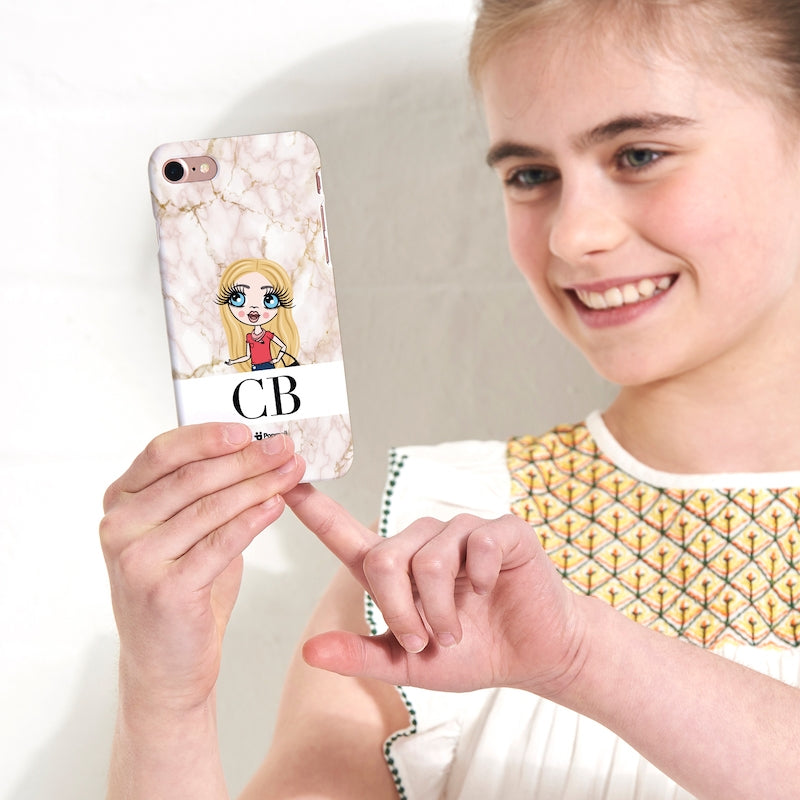 ClaireaBella Girls Personalized The LUX Collection Pink Marble Phone Case - Image 6