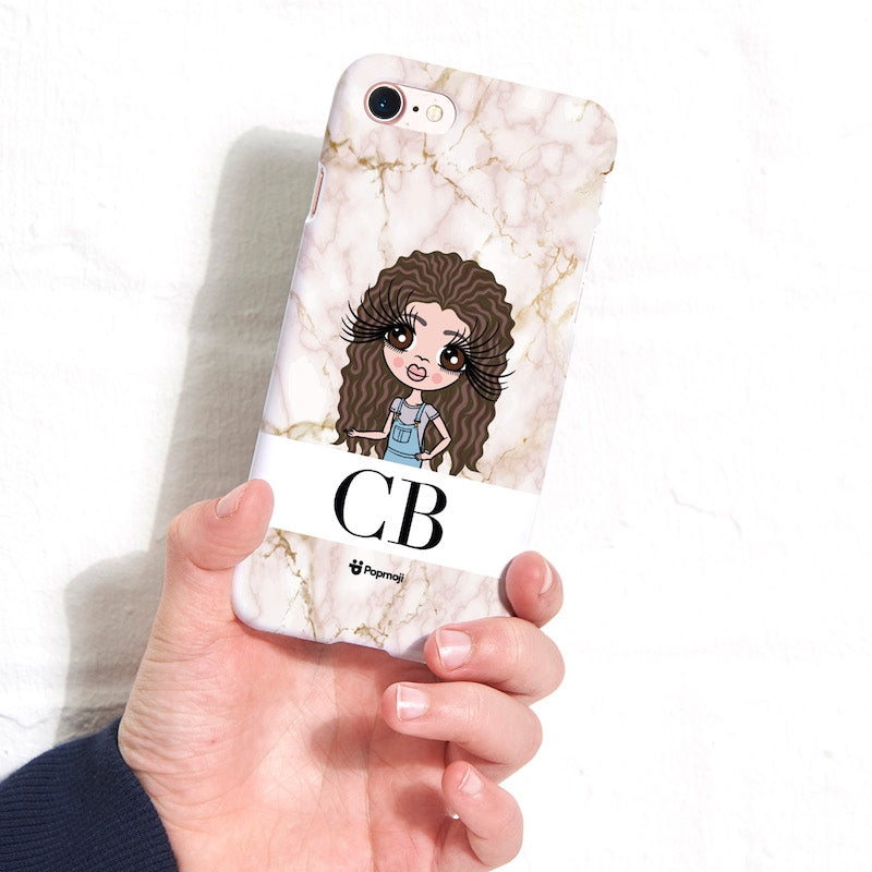 ClaireaBella Girls Personalized The LUX Collection Pink Marble Phone Case - Image 1