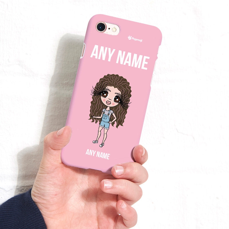 ClaireaBella Girls Personalized Pink Power Phone Case - Image 1