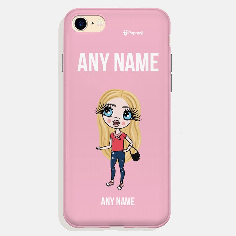 ClaireaBella Girls Personalized Pink Power Phone Case - Image 2