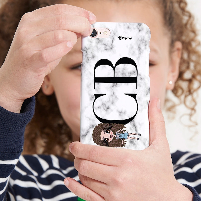 ClaireaBella Girls Personalized The LUX Collection White Marble Landscape Phone Case - Image 5