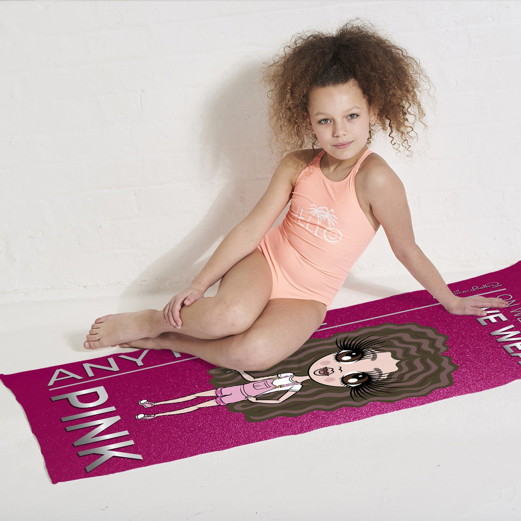 ClaireaBella Girls Pink Wednesdays Beach Towel - Image 3