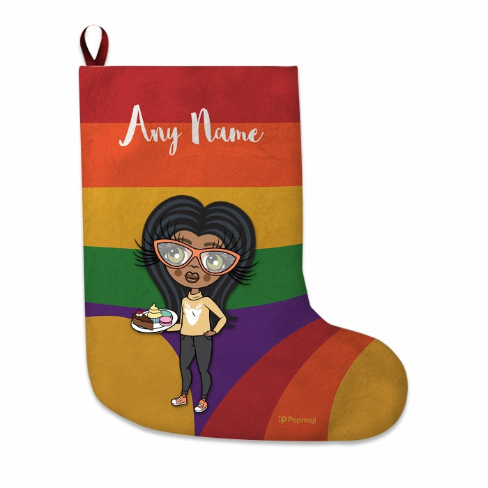 Girls Personalized Christmas Stocking - Rainbow - Image 4