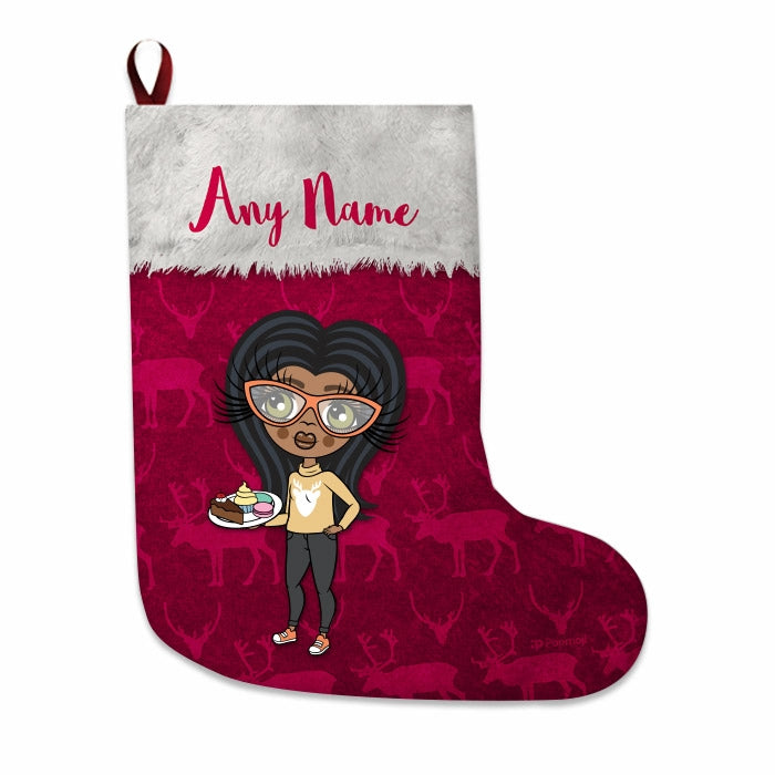 Girls Personalized Christmas Stocking - Reindeer - Image 3