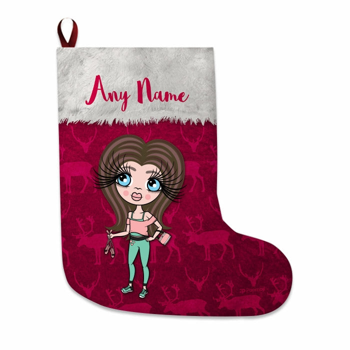 Girls Personalized Christmas Stocking - Reindeer - Image 4