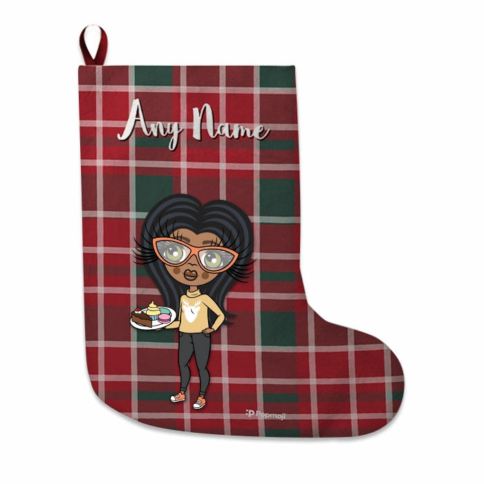 Girls Personalized Christmas Stocking - Tartan - Image 4