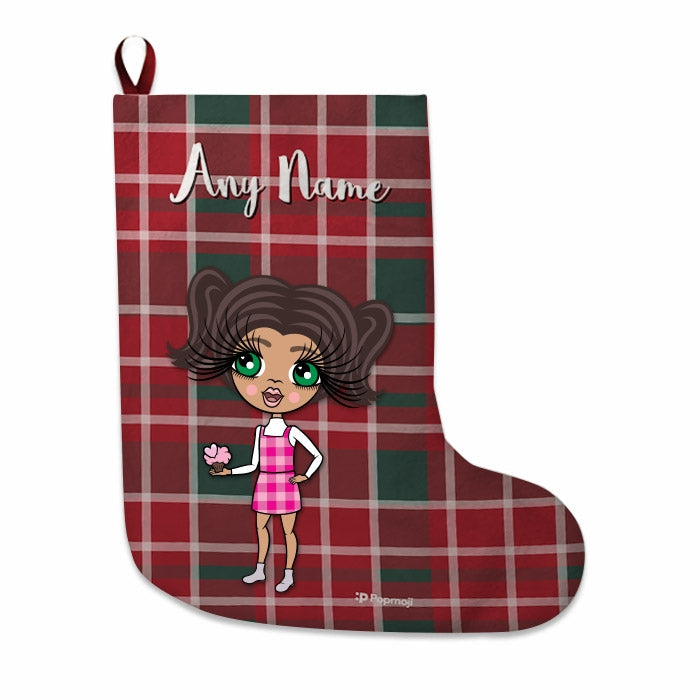 Girls Personalized Christmas Stocking - Tartan - Image 3