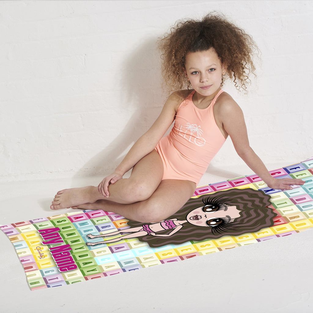 ClaireaBella Girls Word Search Beach Towel - Image 3