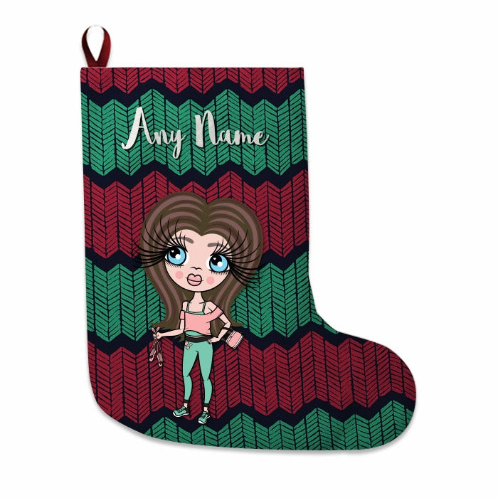 Girls Personalized Christmas Stocking - Zig Zags - Image 2