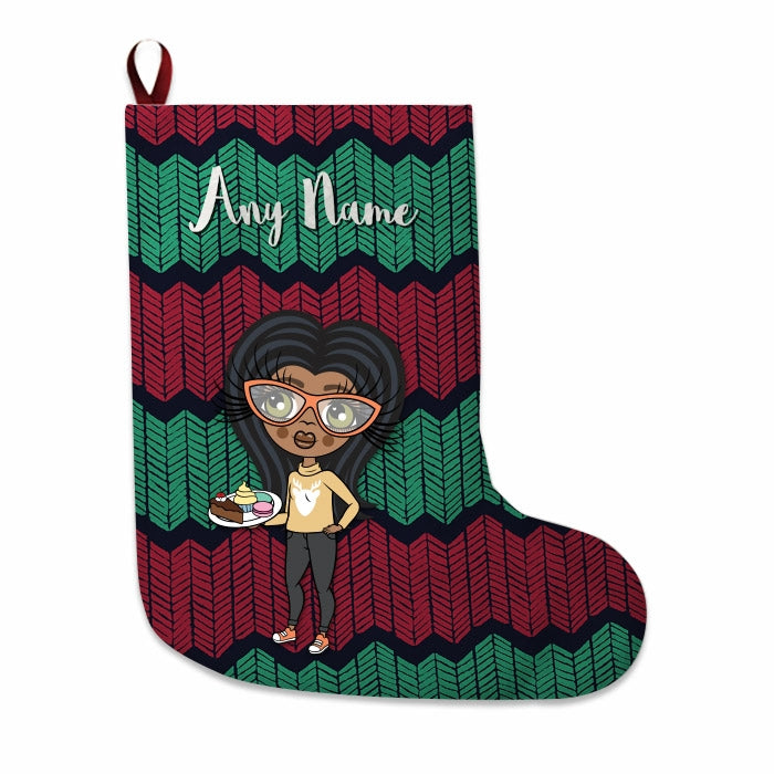 Girls Personalized Christmas Stocking - Zig Zags - Image 3