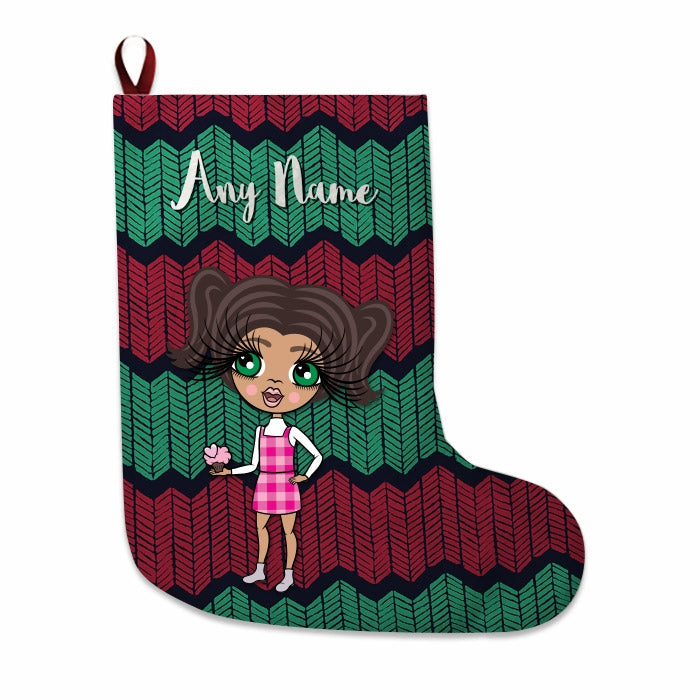 Girls Personalized Christmas Stocking - Zig Zags - Image 4