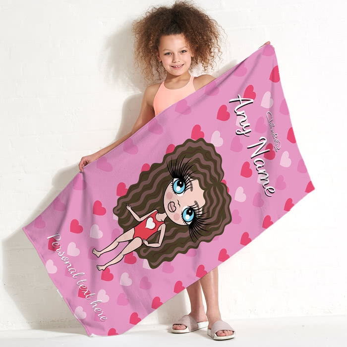 ClaireaBella Girls Hearts Beach Towel - Image 3