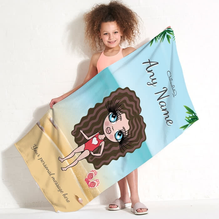 ClaireaBella Girls Beach Print Beach Towel - Image 5