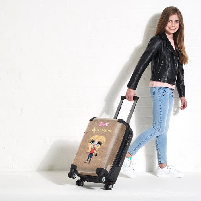 ClaireaBella Girls Jute Print Suitcase - Image 5