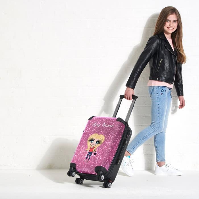 ClaireaBella Girls Glitter Effect Suitcase –