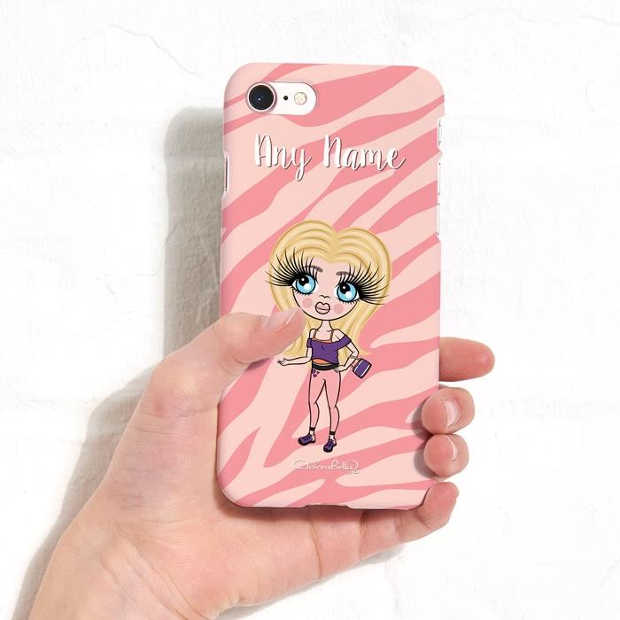ClaireaBella Girls Personalized Pink Zebra Phone Case - Image 2