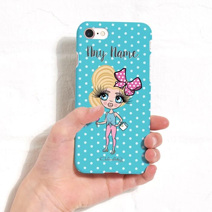 ClaireaBella Girls Personalized Polka Dot Phone Case - Image 1