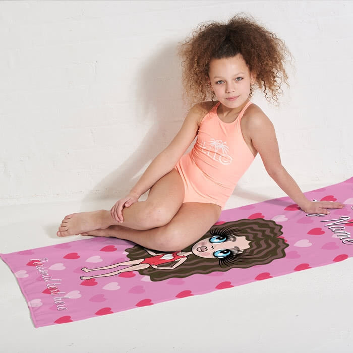 ClaireaBella Girls Hearts Beach Towel - Image 9