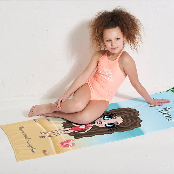 ClaireaBella Girls Beach Print Beach Towel - Image 3