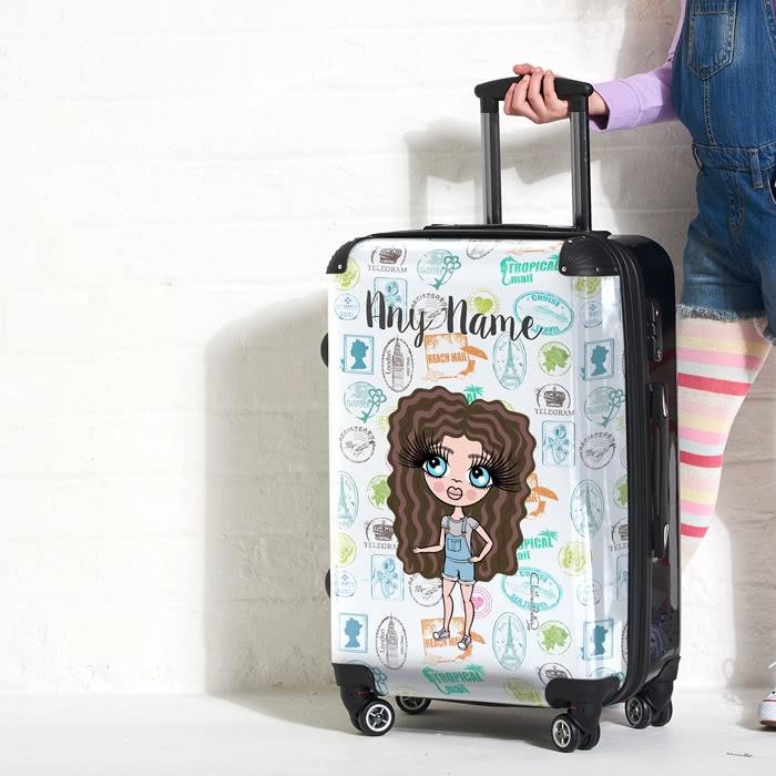 ClaireaBella Girls Travel Stamp Suitcase - Image 0
