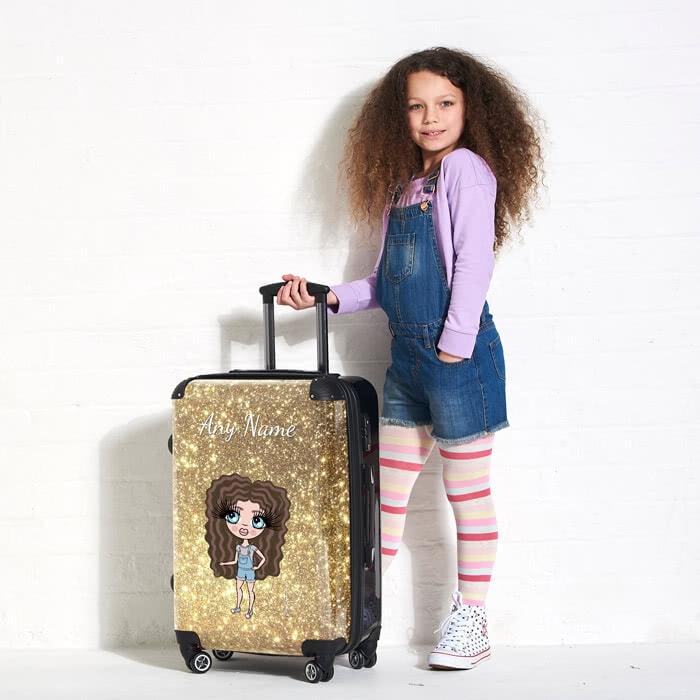 ClaireaBella Girls Glitter Effect Suitcase –