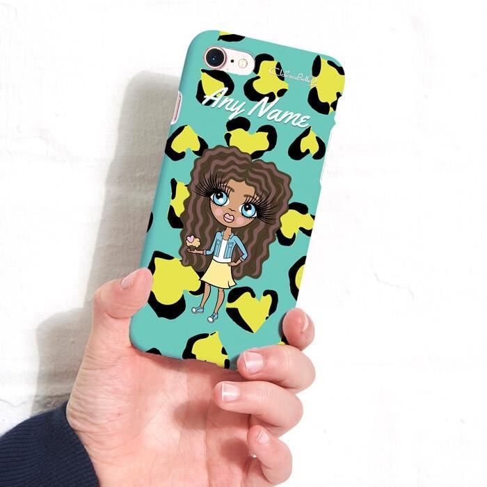 ClaireaBella Girls Personalized Heart Leopard Phone Case - Image 1