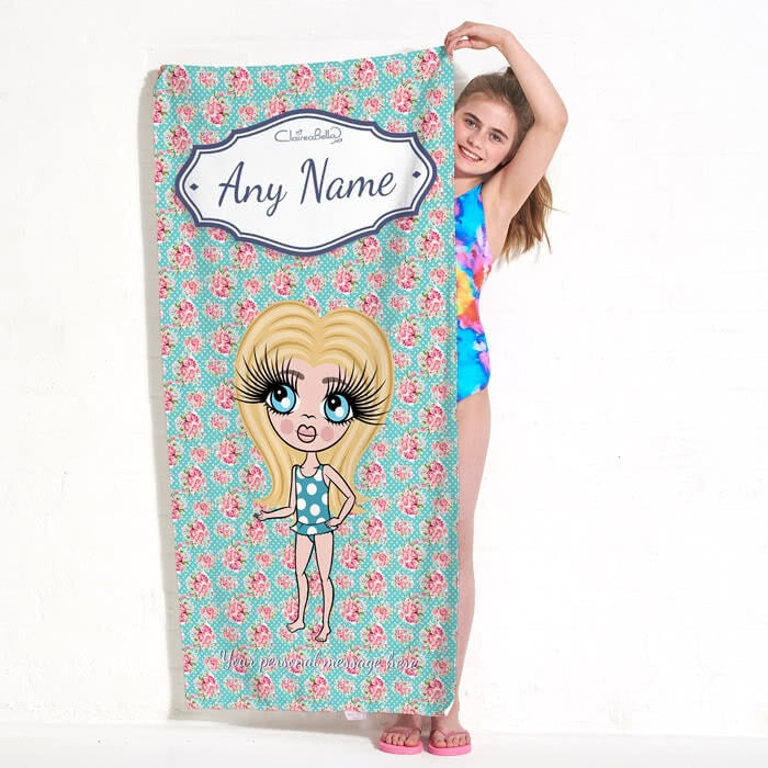 ClaireaBella Girls Rose Beach Towel - Image 1