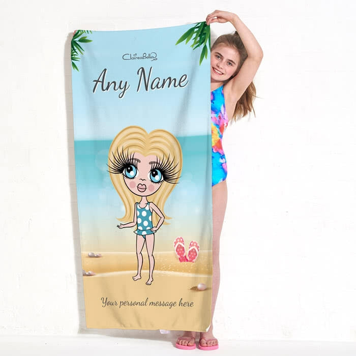ClaireaBella Girls Beach Print Beach Towel - Image 17