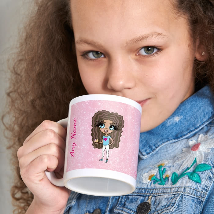 ClaireaBella Girls Baby Pink Glitter Mug - Image 2