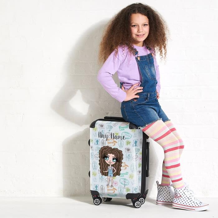 ClaireaBella Girls Travel Stamp Suitcase - Image 4