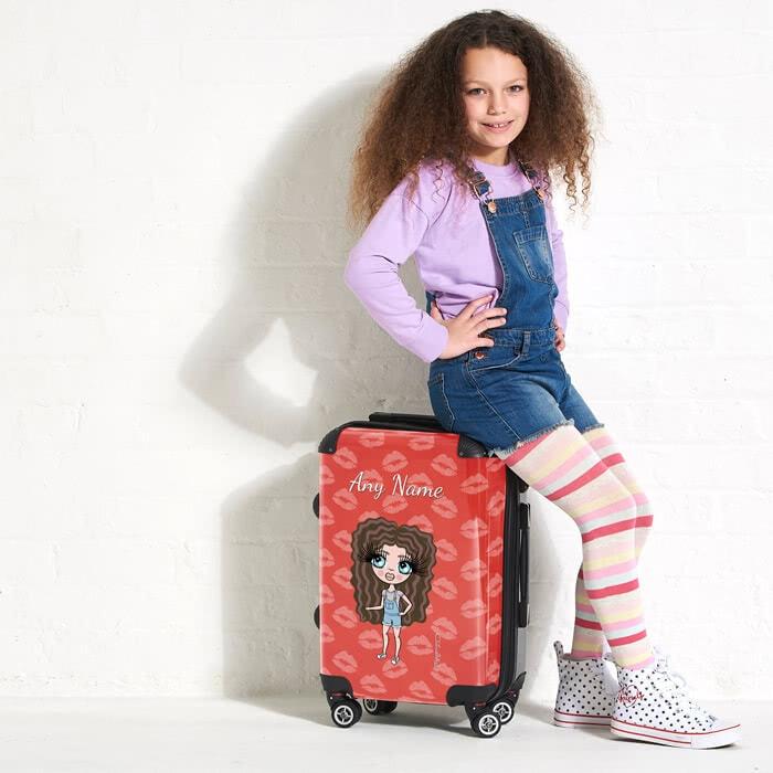 ClaireaBella Girls Lip Print Suitcase - Image 1