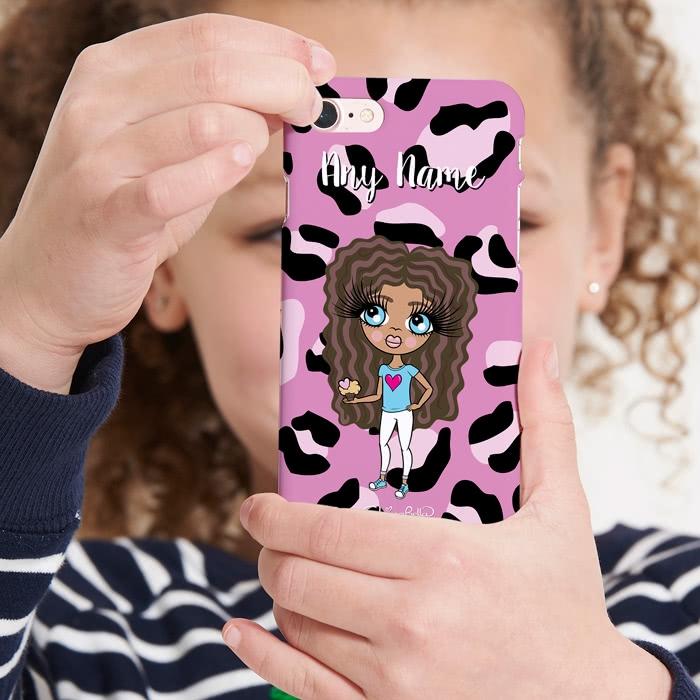 ClaireaBella Girls Personalized Lilac Leopard Phone Case - Image 4