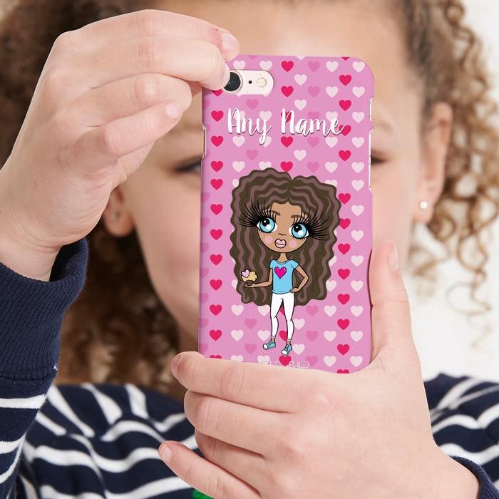 ClaireaBella Girls Personalized Hearts Phone Case - Image 0