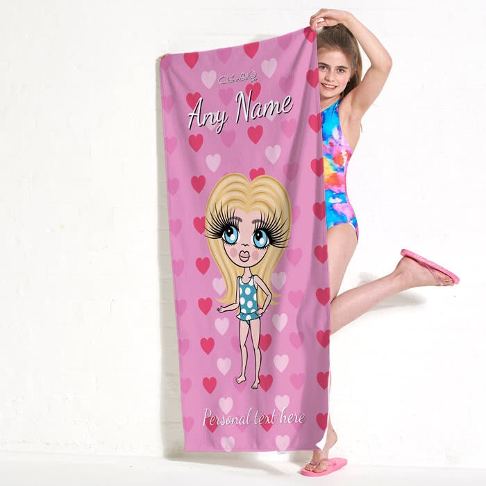 ClaireaBella Girls Hearts Beach Towel - Image 7