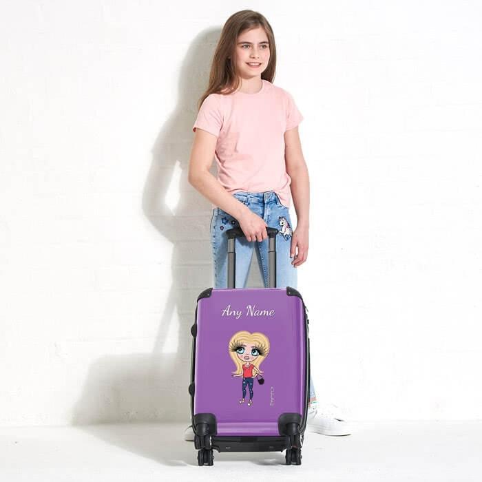 ClaireaBella Girls Purple Suitcase - Image 1