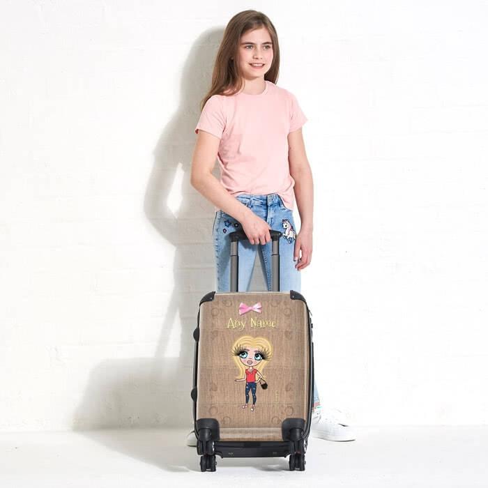 ClaireaBella Girls Jute Print Suitcase - Image 3