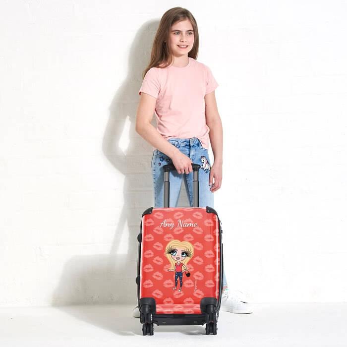 ClaireaBella Girls Lip Print Suitcase - Image 2