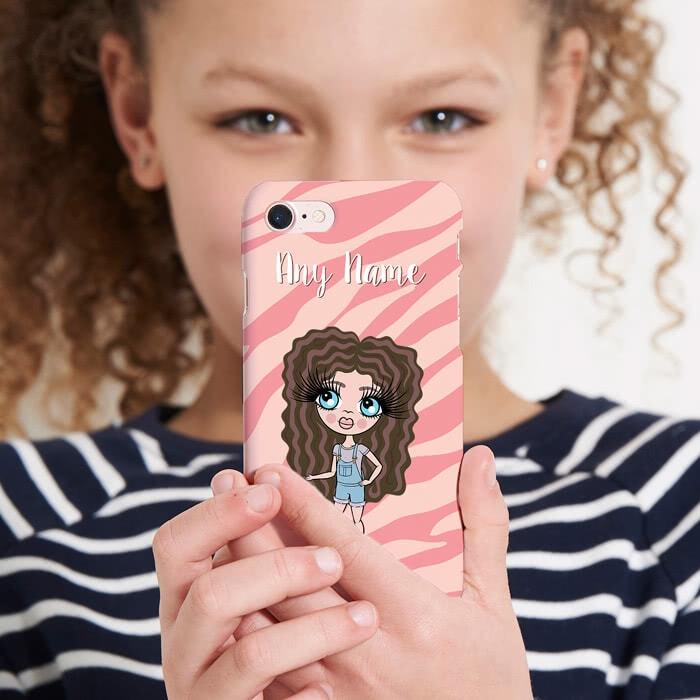 ClaireaBella Girls Personalized Pink Zebra Phone Case - Image 3