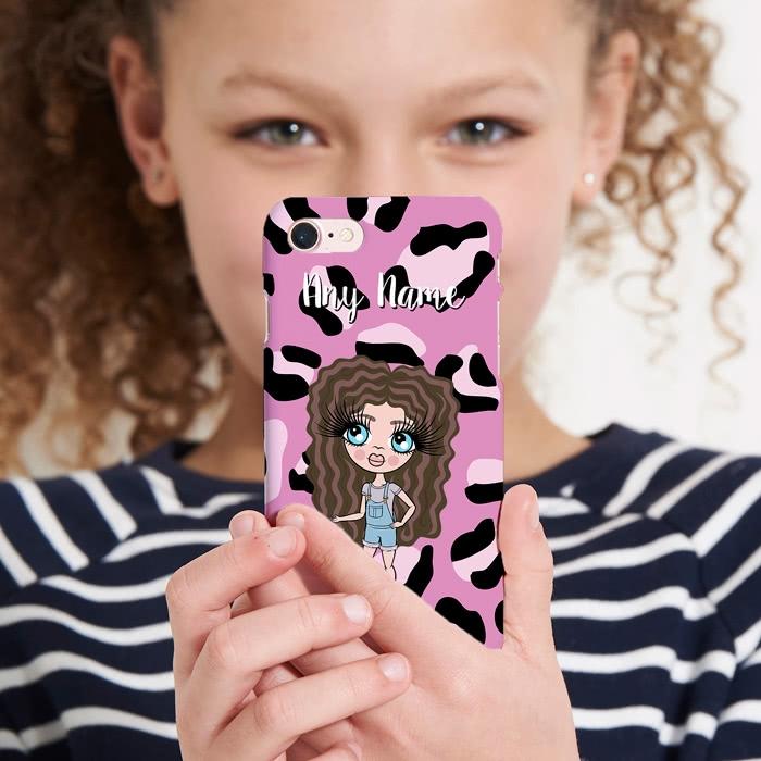 ClaireaBella Girls Personalized Lilac Leopard Phone Case - Image 0