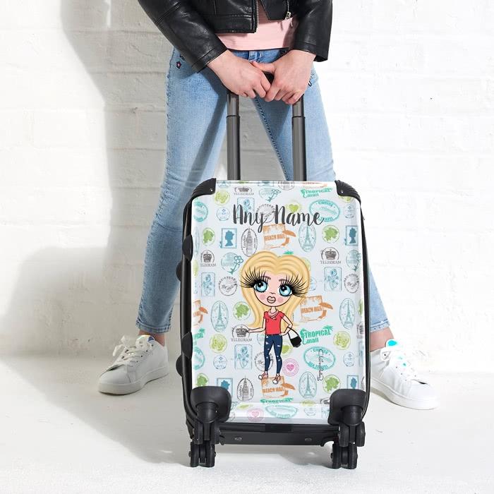 ClaireaBella Girls Travel Stamp Suitcase - Image 3