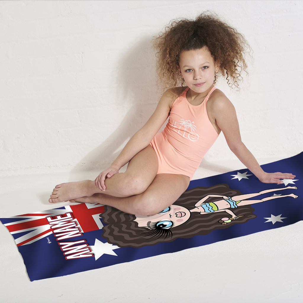 ClaireaBella Girls Australia Flag Beach Towel - Image 2